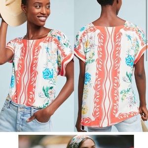 Anthropologie Maeve floral top size M